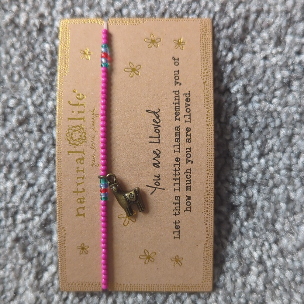 Natural life llama bracelet- "You are lloved"